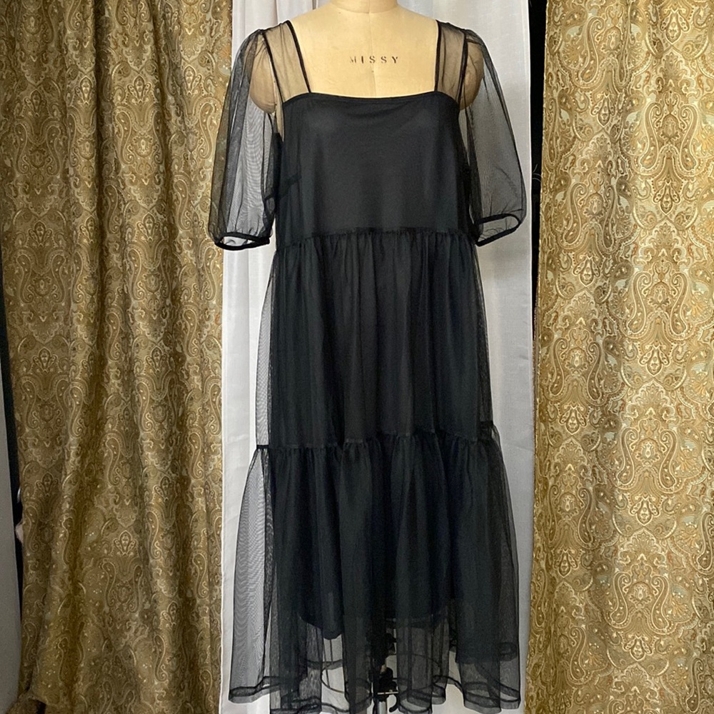 Black dress beautiful with ruffles